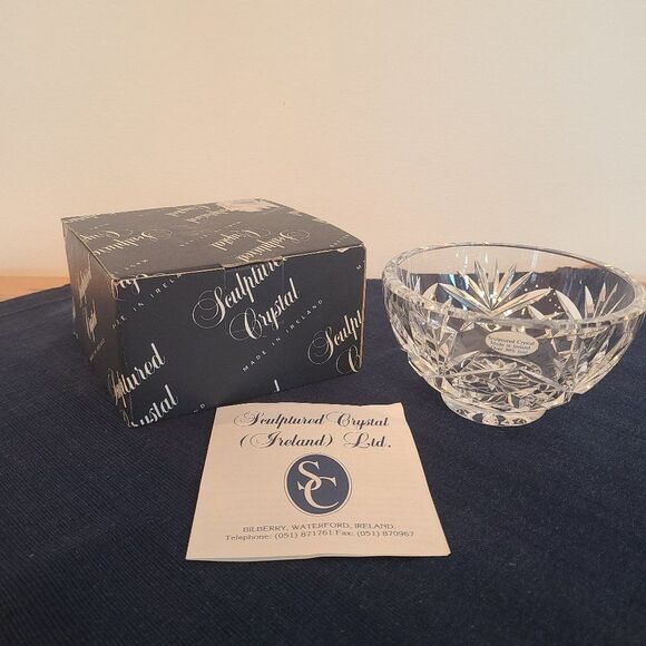 Sculptured Crystal Ltd Shannon Potpourri Hand Cut Crystal Bowl +30% Lead Crystal - Picture 2 of 15